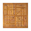 Outdoor Rectangular Table With Curved Legs And Perpendicular Wooden Slats Table Top