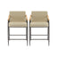 Counter Stool Set With Espresso Metal Frame - Khaki