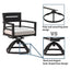 Outdoor Modern Dining Set, Chairs Sunbrella Cushioned And Dining Table With Umbrella Hole