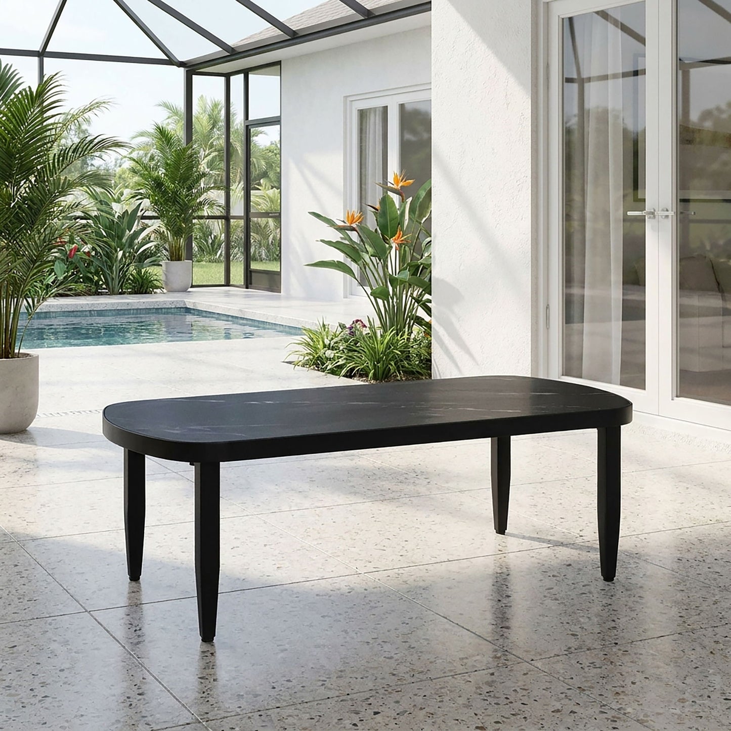 Outdoor Elegance Table, Rounded Corners