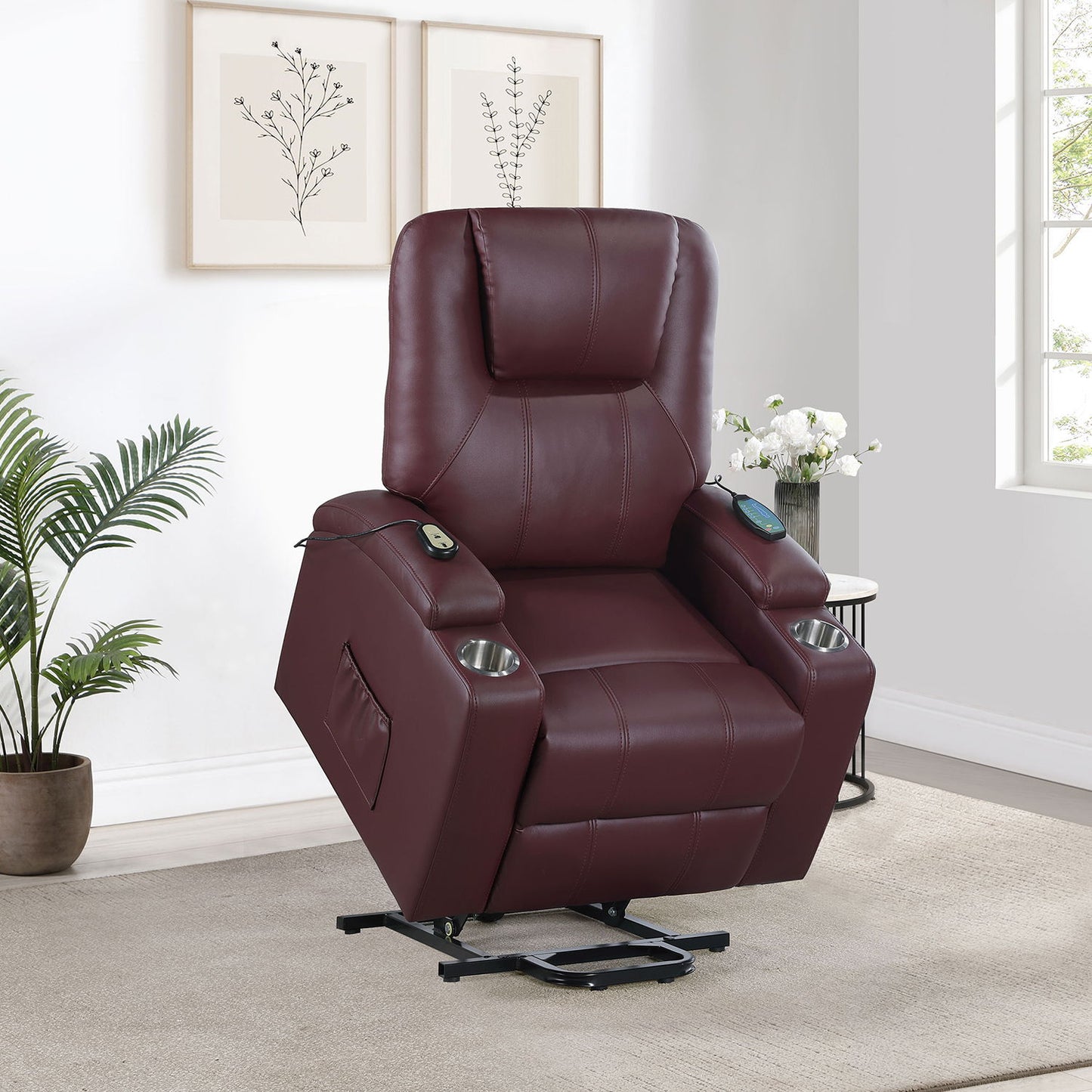 Macklin - Power Lift Massage Recliner With Heat And Dual Cupholders