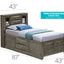 Modern Design Storage Bed With Bookcase Headboard