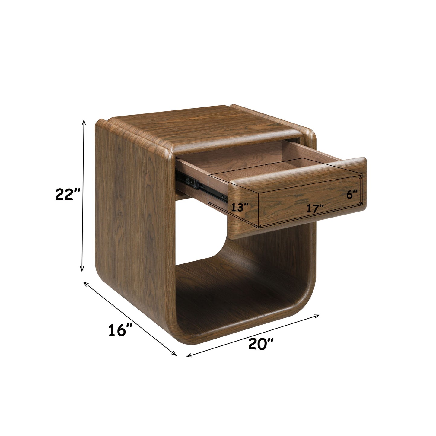 Lanza - End Table With Drawer - Dark Walnut
