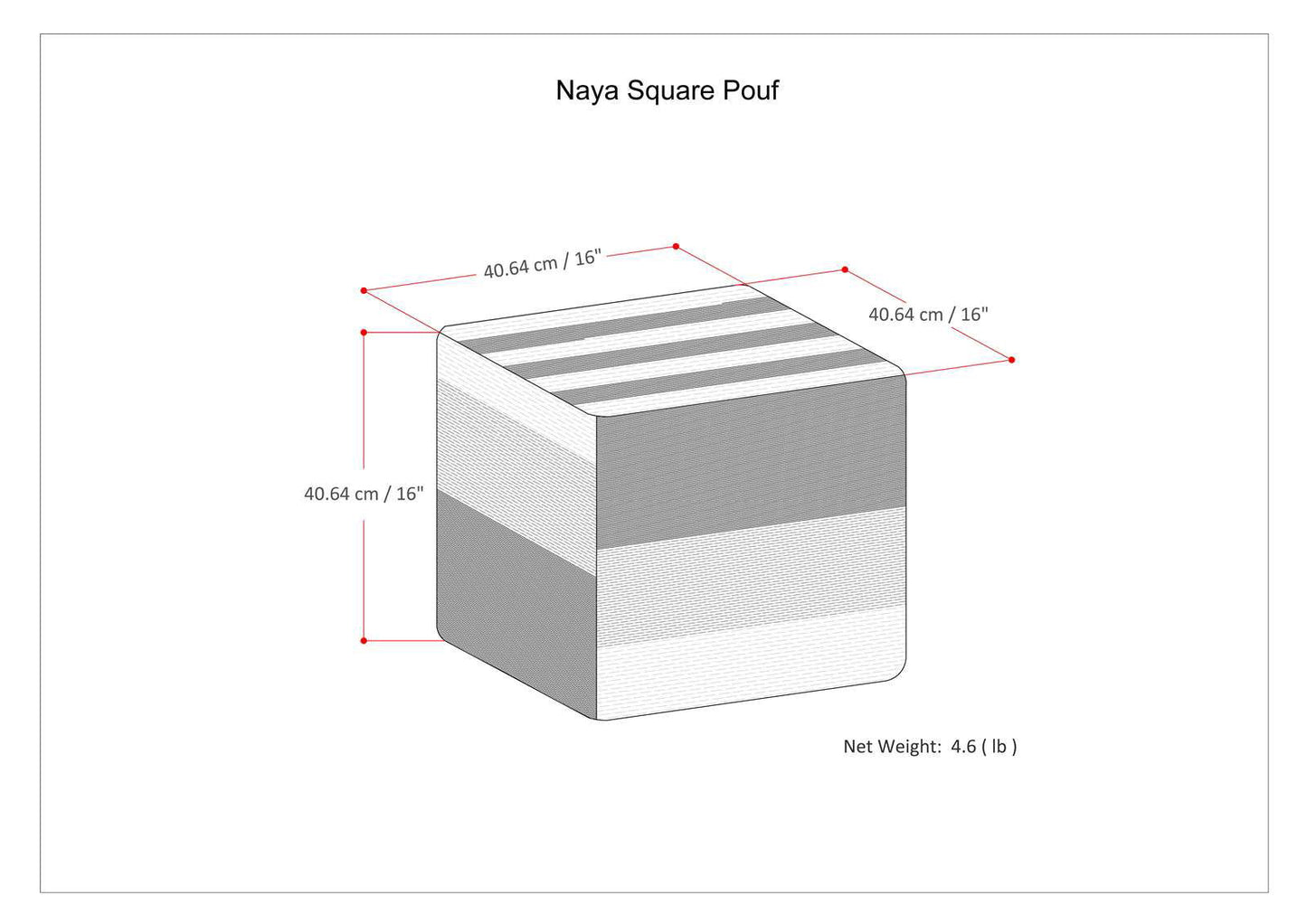 Naya - Upholstered Cube Pouf