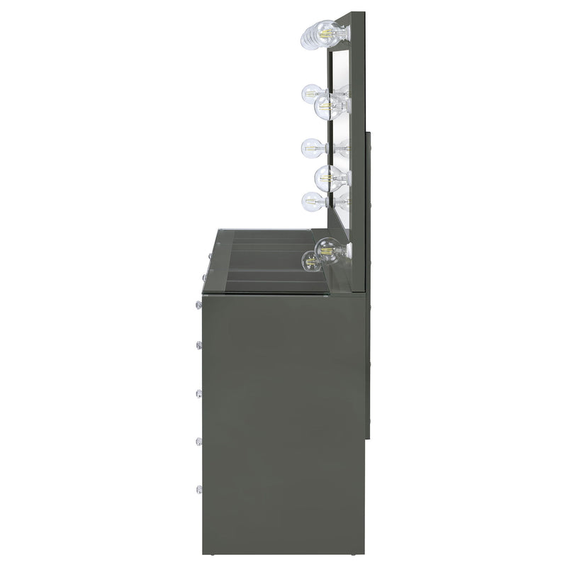 Fern - 7 Drawer Vanity Set With Mirror And Globe Lights