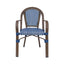 Bistro Chair With 2 Toned Checkered Pattern, (Set of 2) - White / Navy