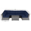Wicker Sectional Sofa With Cushions And Table