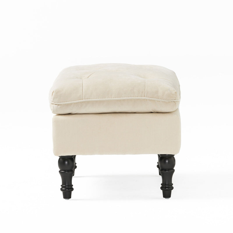 Lofton - Pillow Top Ottoman With Button Tufting - Cream