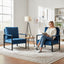 Classic Mid Century Modern Accent Chair With Durable Square Metal Frame, Armchair
