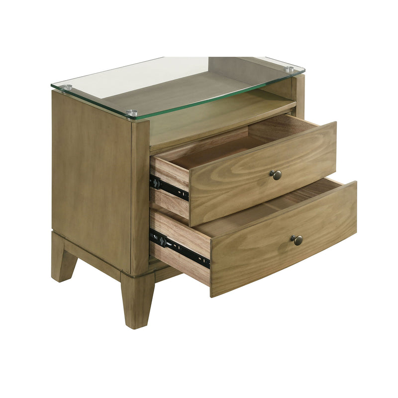 Menlo - 2 Drawer Nightstand - Pine Wood