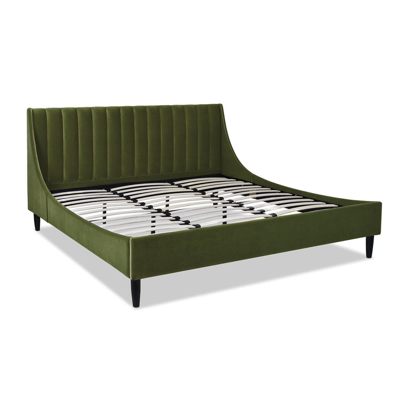 Aspen - Juego de cama de plataforma moderno con cabecero capitoné vertical