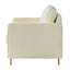 Accent Chair Upholstered Single Sofa With Square Arms, Sewn Pillow Back For Living Room