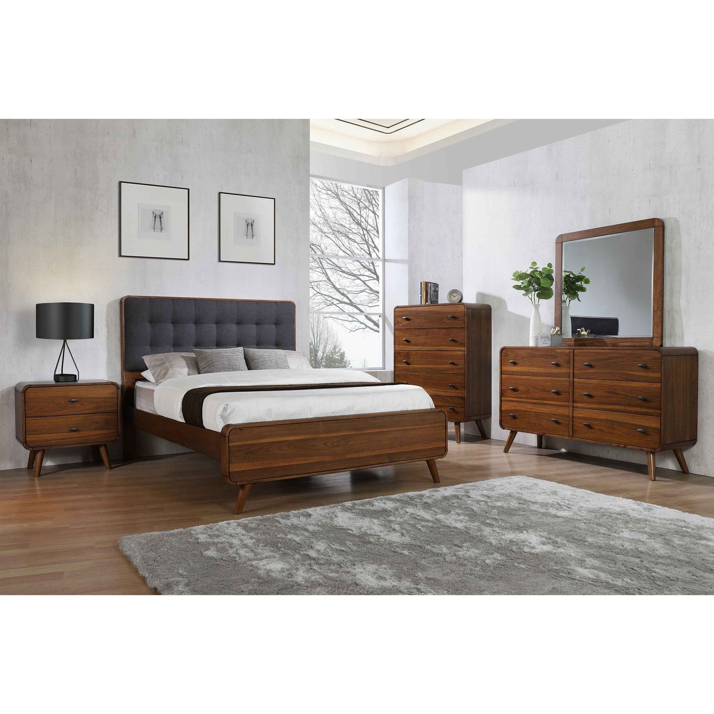 Carson Carrington - Platform Bed With Tufted Upholstery