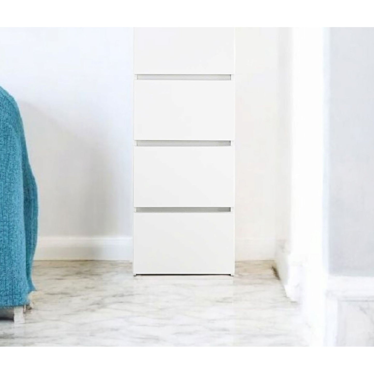 Elise - Slim Modular Closet Cabinet With Drawers - White