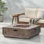 Wellington Square Iron Fire Pit With Wood Pattern Design And 50, 000 Btu Output