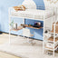 Loft Bed With Desk And Grid, Stylish Frame With Lateral Storage Ladder And Wardrobe