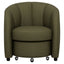 Barrel Chair With Nesting Ottoman - Forest Green