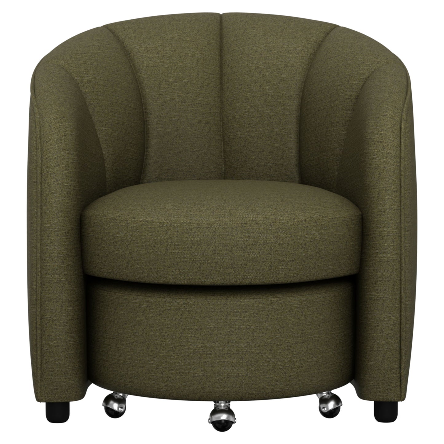 Barrel Chair With Nesting Ottoman - Forest Green
