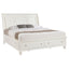 Dennis - Eastern King Storage Panel Bed With Carved Headboard And Built In Drawers - Cream White