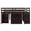Loft Low Study Bed With Cabinet, Shelves And Rolling Portable Desk, Multiple Functions