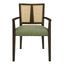 Mid Century Modern Arm Dining Chair Set With Rattan Backrest