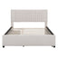 Upholstered Platform Bed With Drawers, Classic Headboard Design