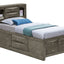 Modern Design Storage Bed With Bookcase Headboard