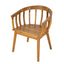 Klismos - Dining Armchair (Set of 2) - Teak / Beige