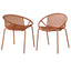 Stackable Outdoor Chairs With Breathable Plastic Backrest (Set of 2)