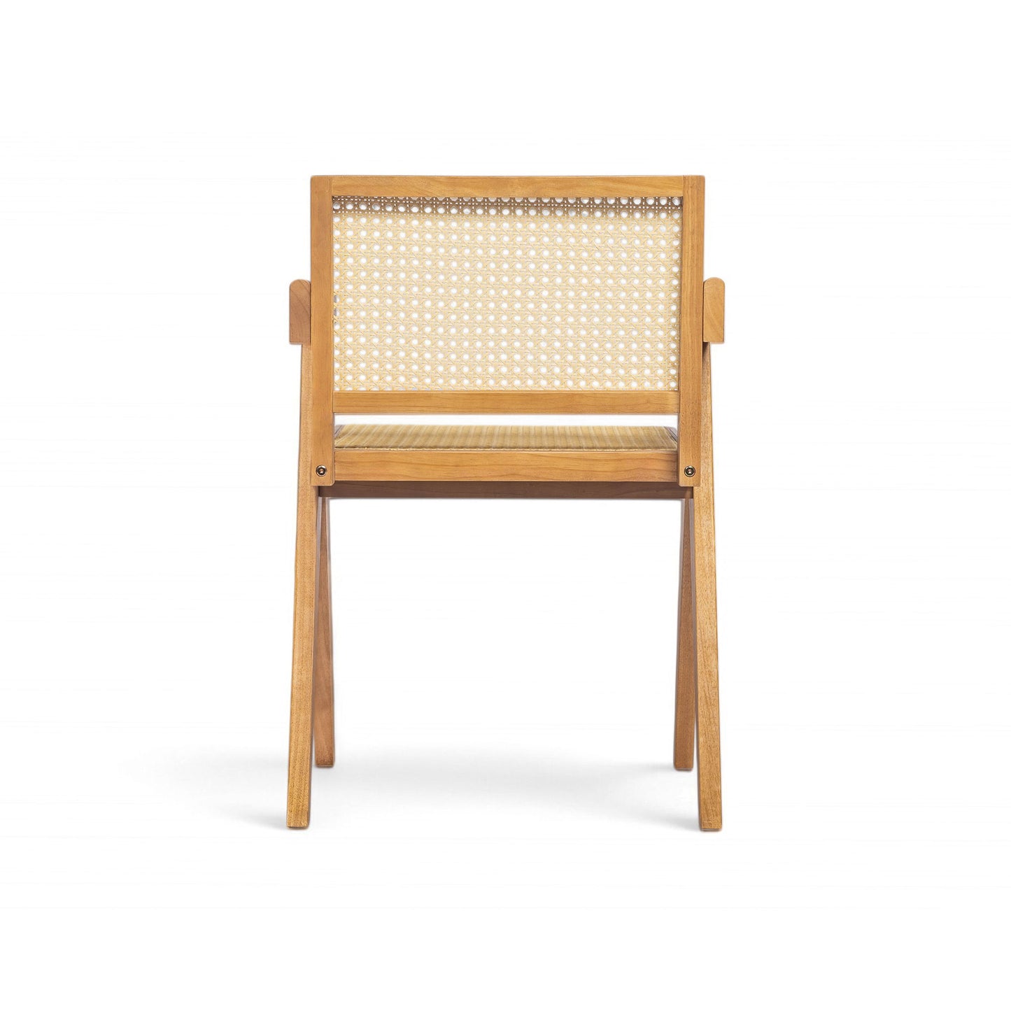 Chandigarh Arm Dining Chair With Natural Cane Design (Set of 2)