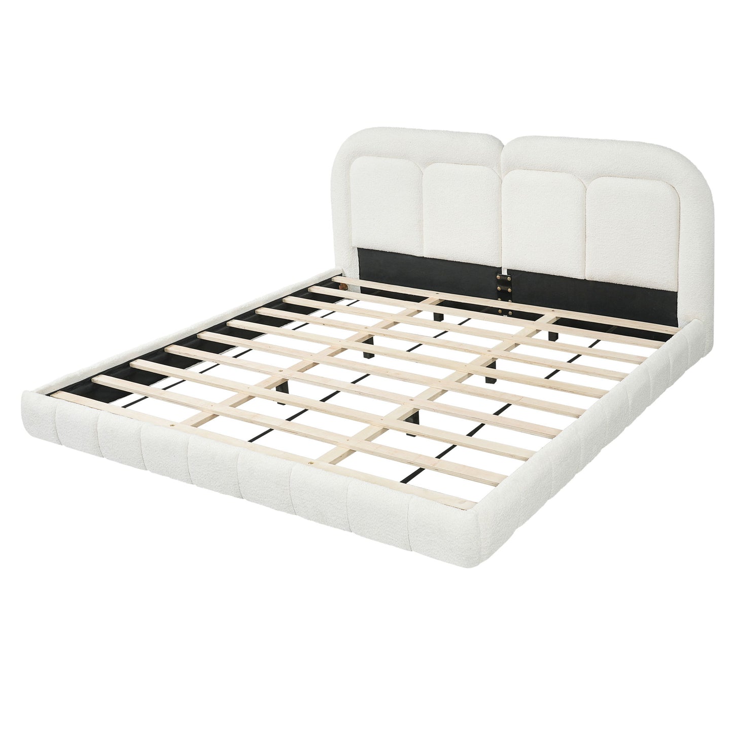 Upholstered Platform Bed With Tufted Headboard