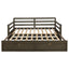 Twin Long 2 Drawer Daybed With Extendable Trundle, Storage Drawers, Fits Standard Mattress - Gray