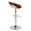 Grotto - Contemporary Adjustable Barstool & Swivel With Rounded T Footrest (Set of 2)