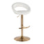 Posh - Contemporary / Glam Adjustable Barstool With Swivel With Rounded T Footrest (Set of 2)