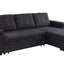 Toby - Woven Fabric Reversible Sleeper Sectional Sofa With Storage Chaise Cup Holder Charging Ports And Pockets