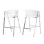 Modern Bar Stools With Low Back And Arms And Durable Metal Frame (Set of 2) - Ivory
