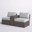 2 Person Wicker Conversation Set With Cushions, Weather Resistant
