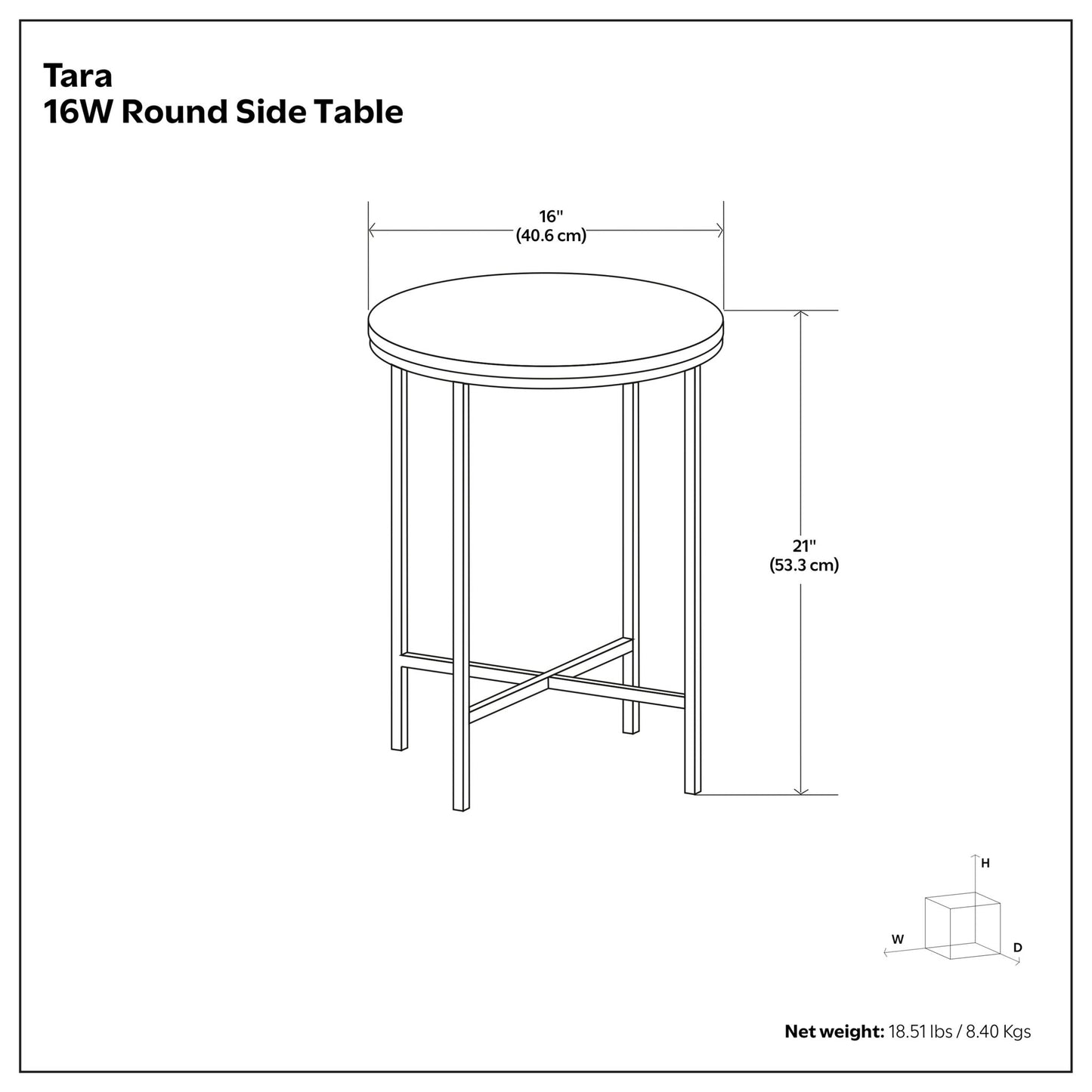 Tara - Side Table - Gold