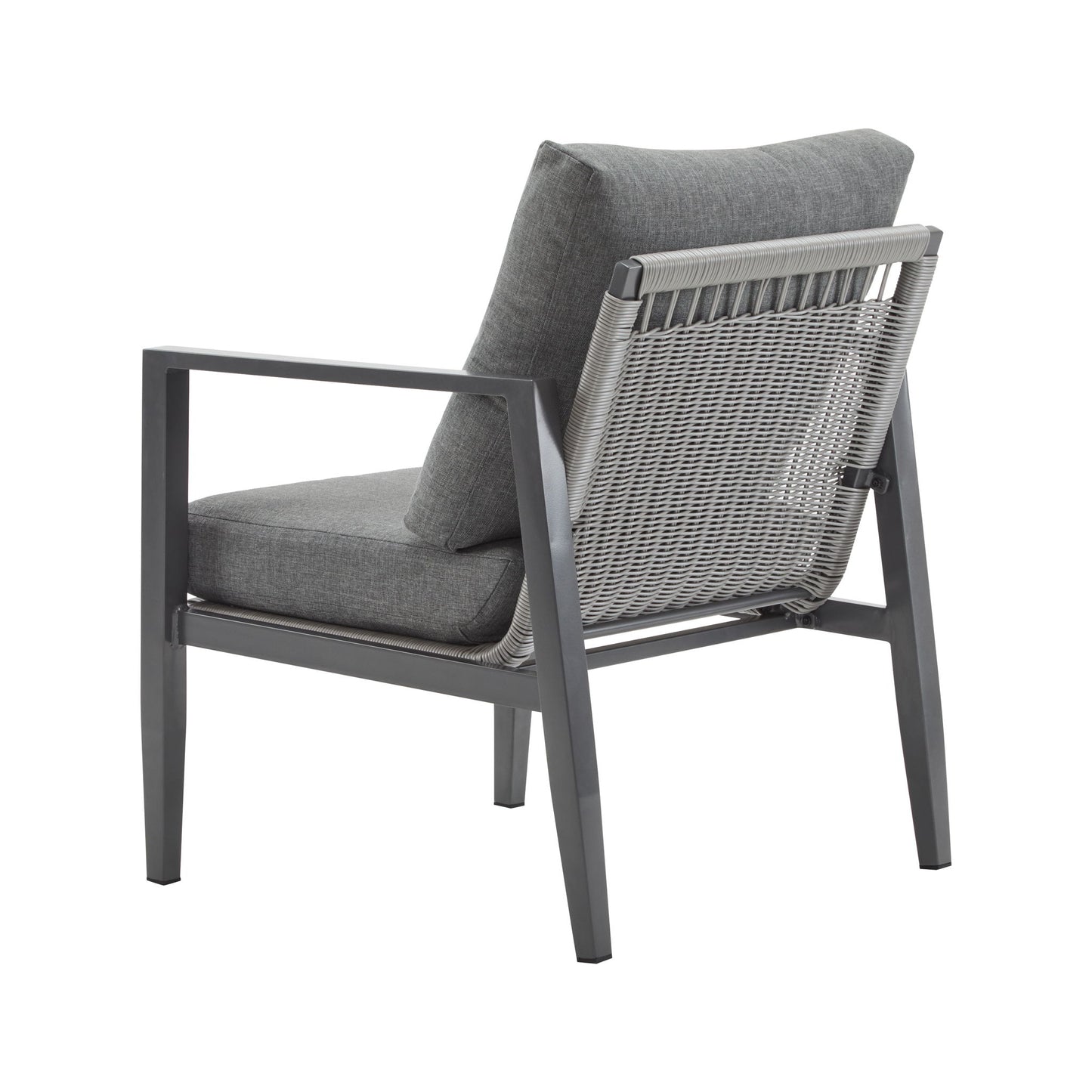Modern Lounge Chair With Rope Accents And Cushions