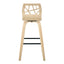 Folia - Contemporary Fixed Height Stool With Swivel With Square Footrest (Set of 2)