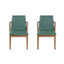 Dining Chairs (Set of 2) - Green / Walnut