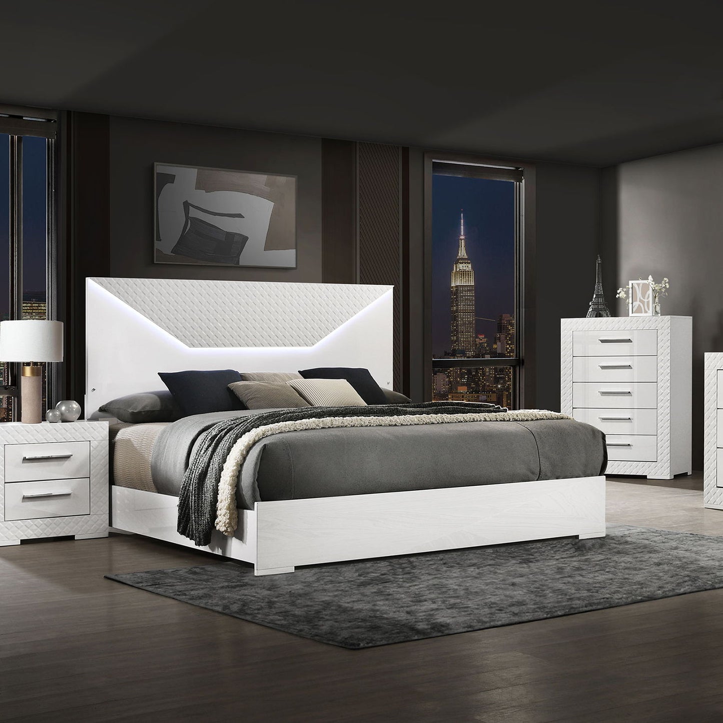 Pierce - Panel Bed LED Headboard