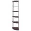 Corner Bookcase With 5 Shelves, Compact Design For Living Room - Cappuccino