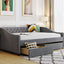 Upholstered Daybed With Two Drawers, Wood Slat Support