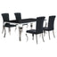 5 Piece Rectangular Dining Set With Upholstered Chairs - Black
