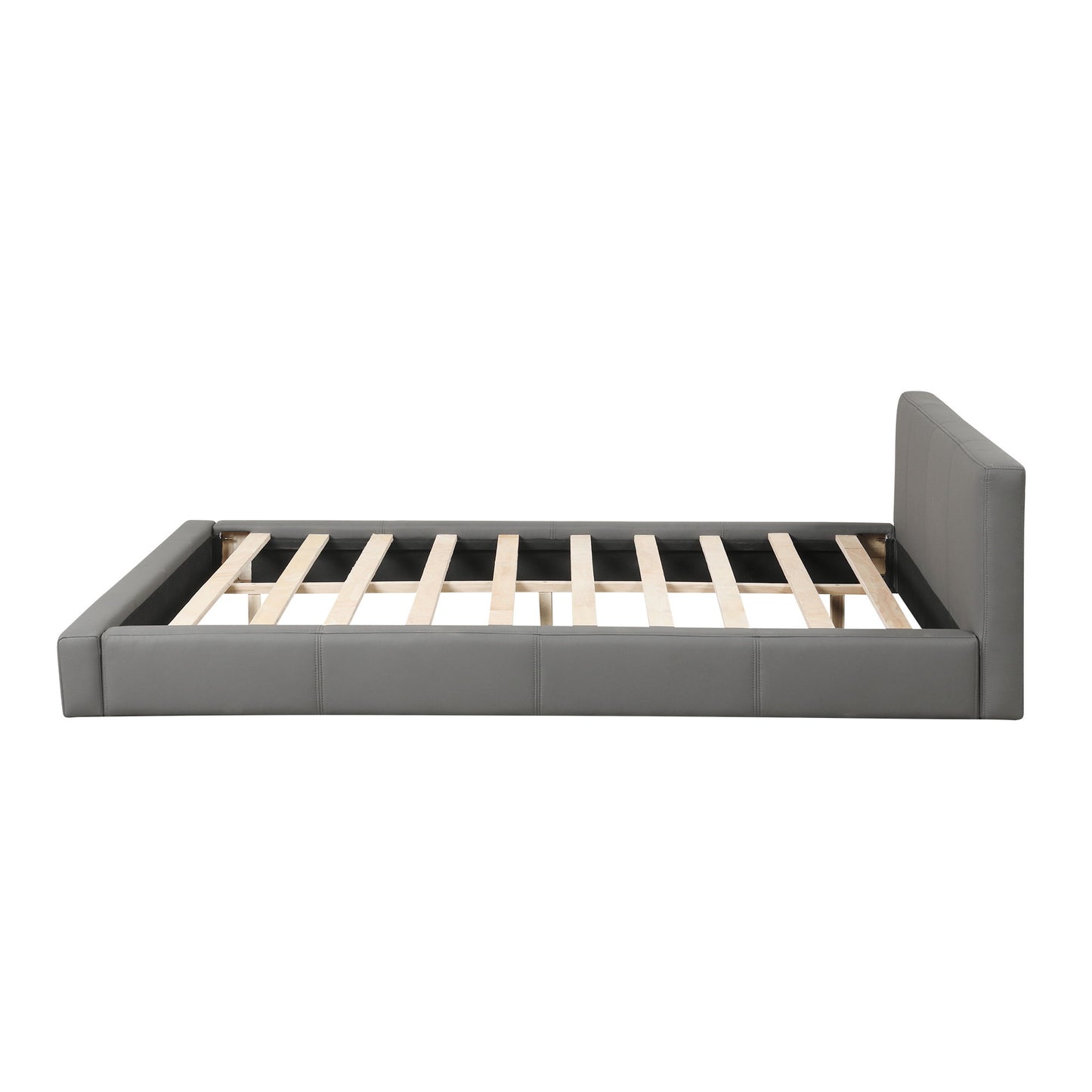 Stylish Upholstered Bed With Birch Wood Frame