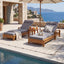 Chaise Lounge Set With 4 Fold Cushion And Built In Headrest, 3 Position Adjustable