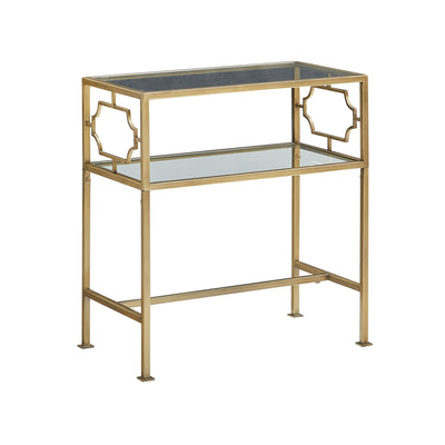 Grifton - Rectangular Glass Accent Table - Antique Gold