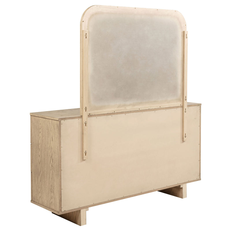 Kimpton - 9 Drawer Dresser With Mirror - Beige
