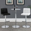 Lenny - Upholstered Adjustable Bar Stool (Set of 2) - White